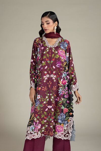 Embroidered | Raw Silk | Three-Piece Tailored Set | GBP 70.00