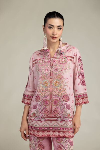 Embroidered | Raw Silk | Short Floral Kurta | GBP 40.00