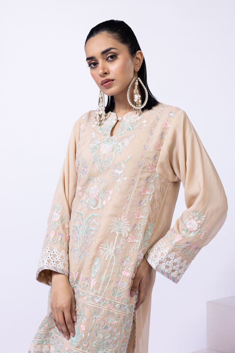 Embroidered | Polyester Crinkle Chiffon | Kurta | GBP 50.00