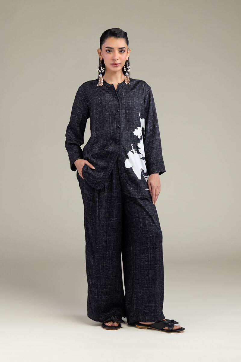 Printed | Viscose Crepe | Black Viscose Shirt | GBP 25.00