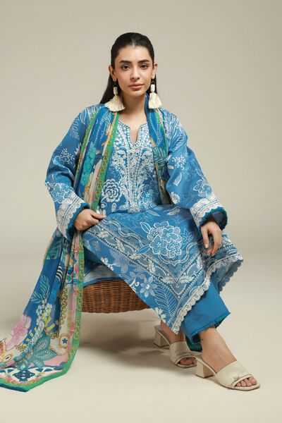 Embroidered | Satin | 3-Piece Tailored Set | GBP 60.00