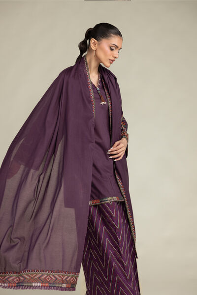 Embroidered | Lawn | Purple Lawn Dupatta | GBP 30.00