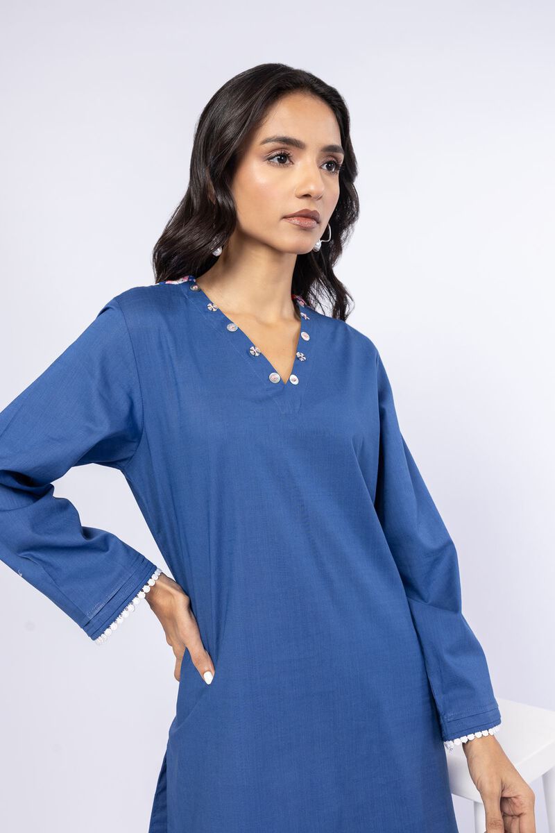 Embroidered | Crosshatch Poplin | Kurta | GBP 25.00