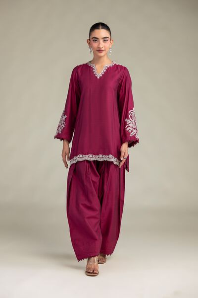 Printed | Raw Silk | Solid Silk Shalwar | GBP 25.00