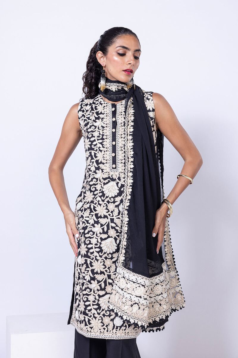 Embroidered | Polyester Crinkle Chiffon | Dupatta | null