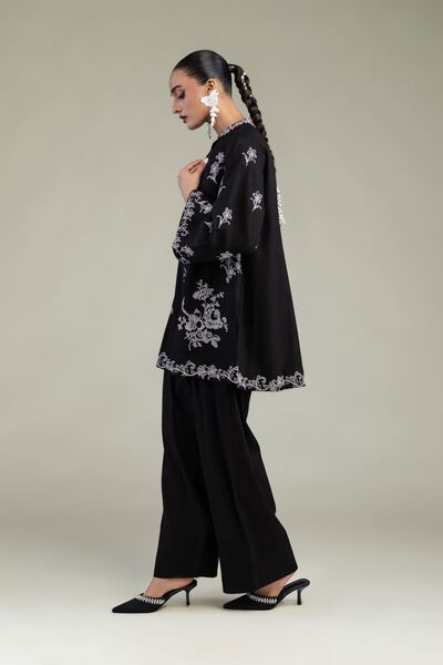 Embroidered | Raw Silk | Black Solid Shalwar | GBP 20.00