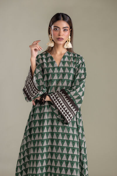 Printed | Light Khaddar | Longline Printed Kurta | GBP 30.00