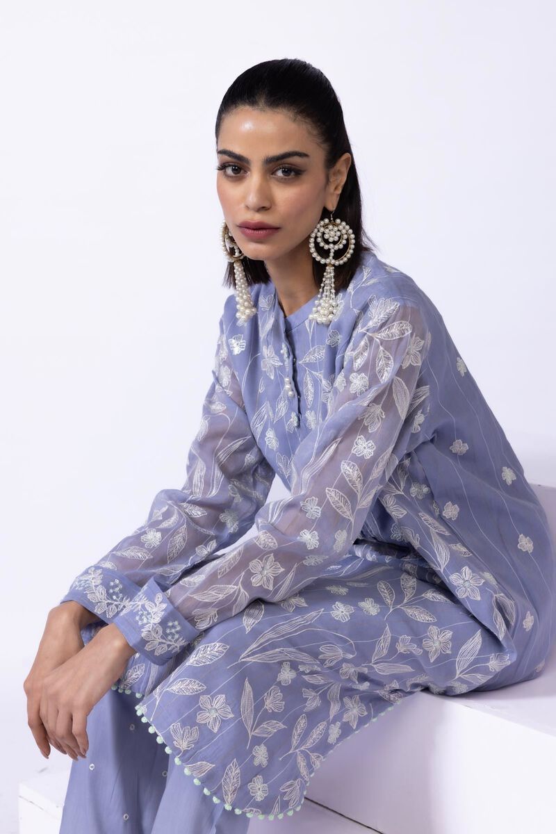 Embroidered | Cotton Zari Organza | Kurta | GBP 60.00