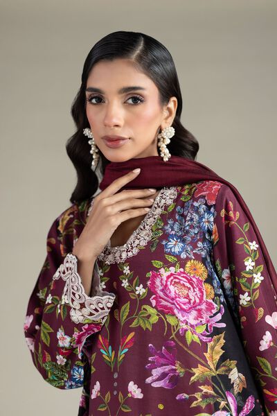 Embroidered | Raw Silk | Fabrics 3 Piece | GBP 25.00