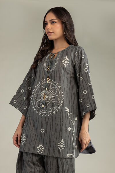 Printed | Cotton Dobby | Gray Cotton Kurta | GBP 6.00