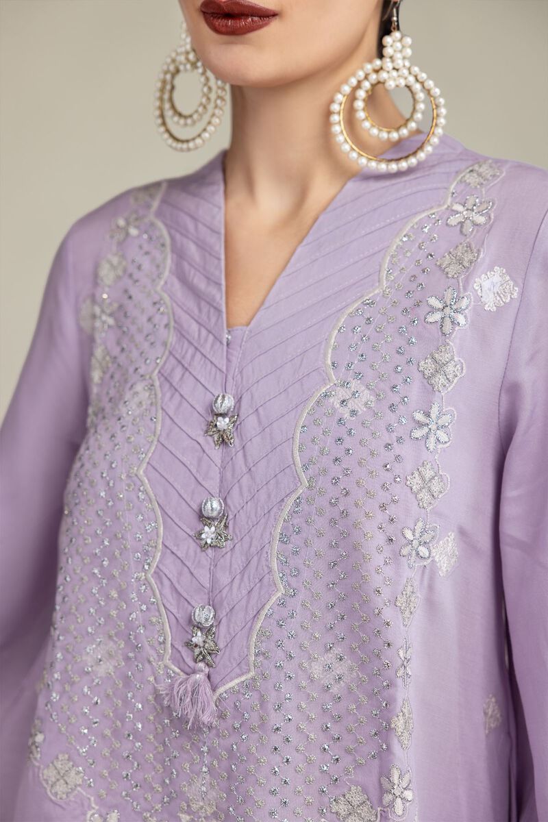 Embroidered | Raw Silk | Long Embroidered Kurta | GBP 50.00
