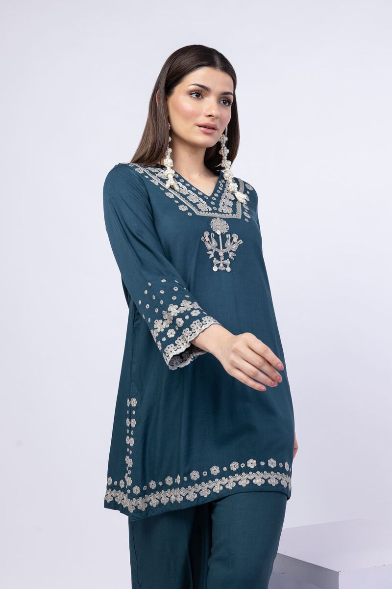 Embroidered | Crosshatch Raw Silk | Kurta | GBP 45.00