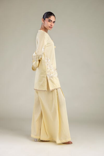 Embroidered | Cambric | Yellow Cambric Pants | GBP 25.00