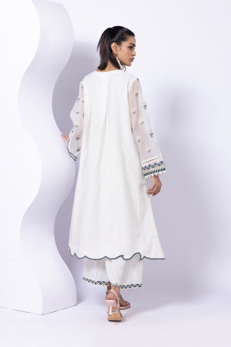 Embroidered | Cotton Zari Organza | Kurta | GBP 30.00