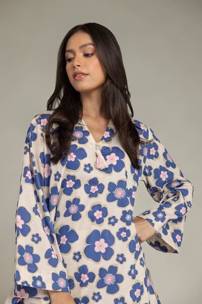 Printed | Cambric | Floral V-Neck Kurta | GBP 30.00