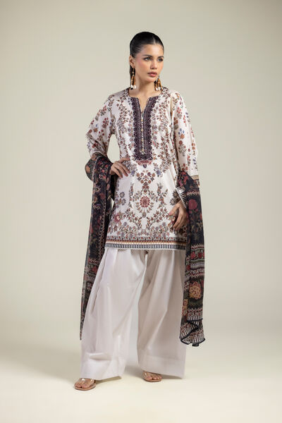 Embroidered | Cotton Dobby | Floral Tailored 3-Piece | GBP 42.00