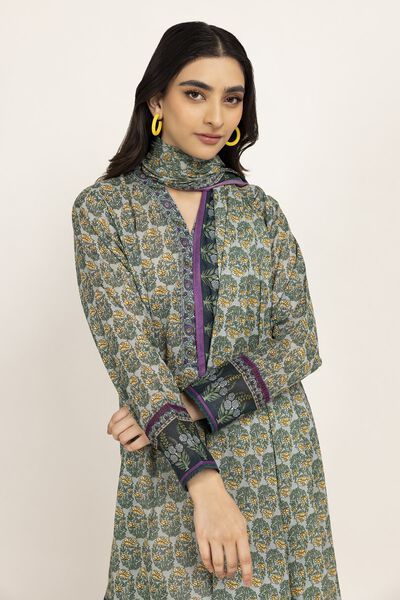 Fabrics 2 Piece | Top Dupatta, GREEN, hi-res