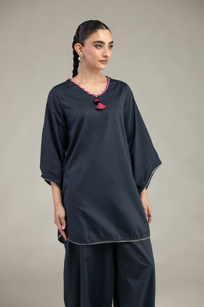 Embroidered | Textured Cotton Viscose | V-Neck Cotton Kurta | GBP 21.00