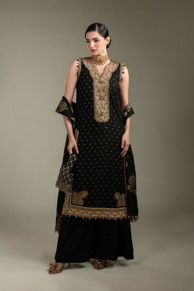 Embroidered | Raw Silk | 3-Piece Co-ord Set | GBP 185.00