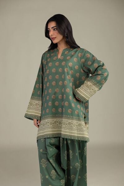 Printed | Cambric | Green Tailored 2-Piece | GBP 40.00