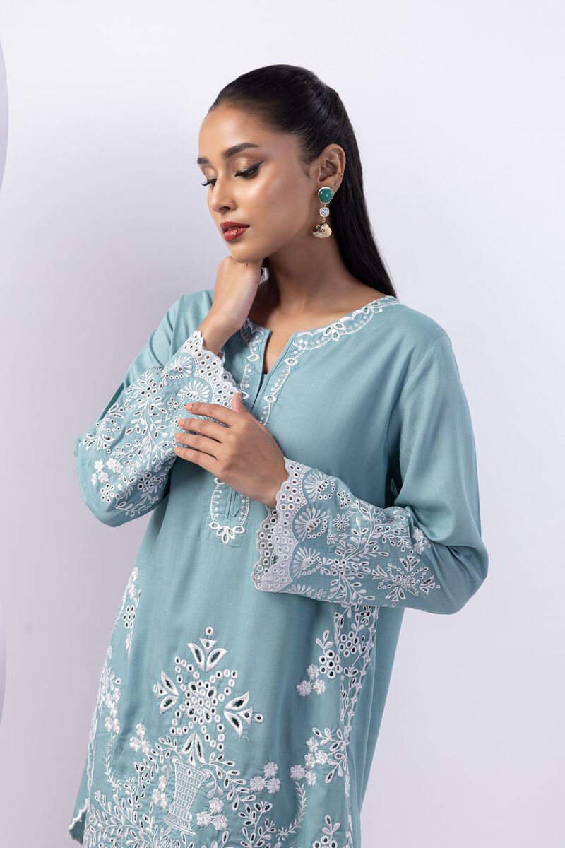 Embroidered | Crosshatch Raw Silk | Kurta | GBP 50.00