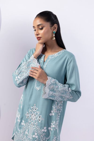 Embroidered | Crosshatch Raw Silk | Kurta | GBP 50.00