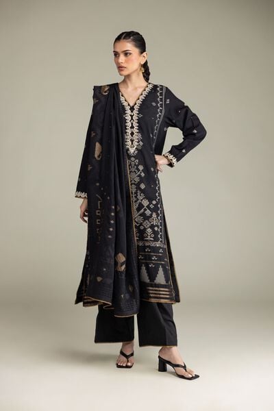 Embroidered | Jacquard | Black Tailored Set | GBP 70.00