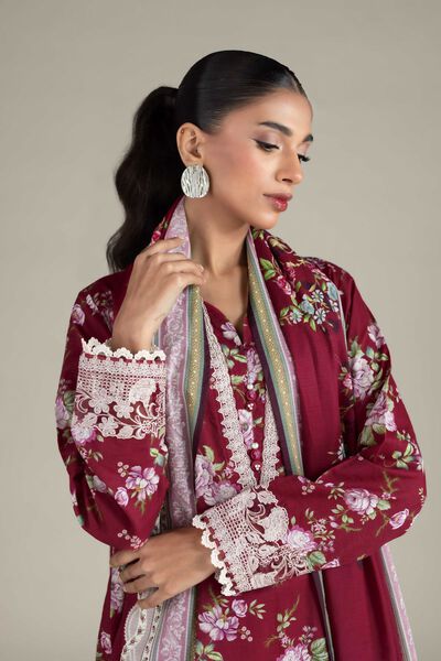 Embroidered | Cambric | Fabrics 3 Piece | GBP 17.50