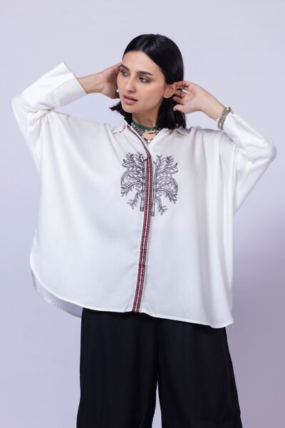 Embroidered | Viscose Crepe | Shirt | GBP 7.50