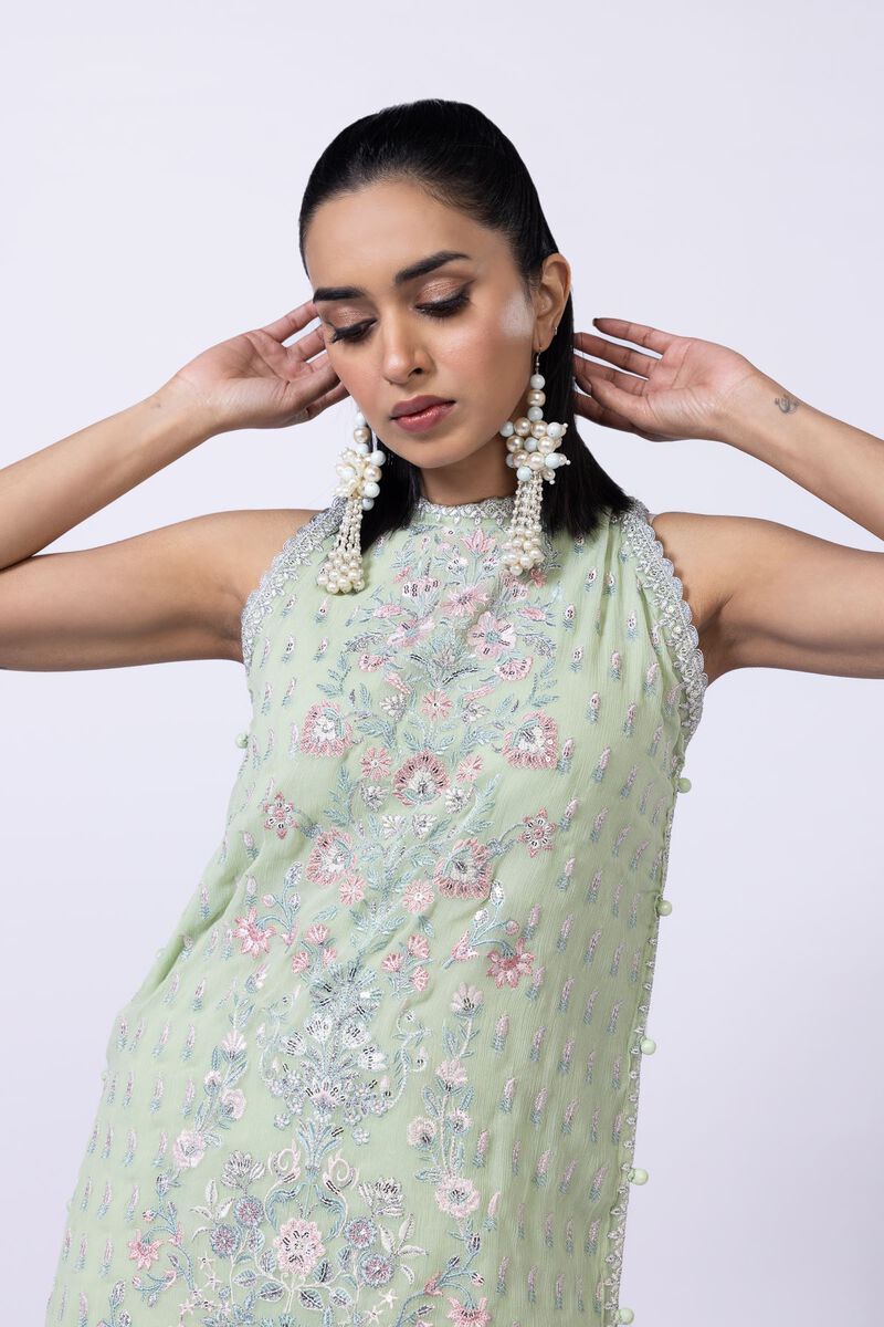 Embroidered | Polyester Crinkle Chiffon | Kurta | null
