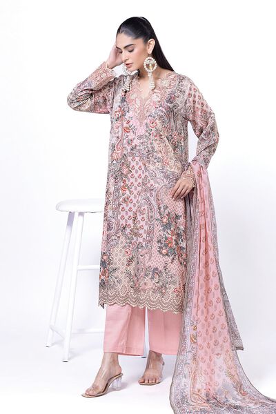 Embroidered | Cotton Satin | Fabrics 3 Piece | GBP 22.50