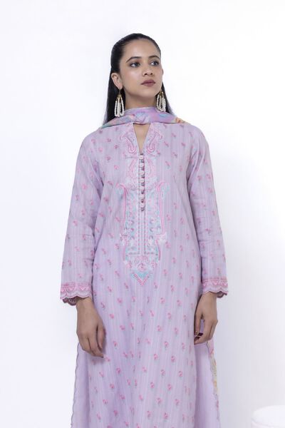 Embroidered | Cambric | Fabrics 3 Piece | GBP 32.50