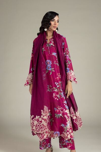 Embroidered | Raw Silk | 3-Piece Tailored Silk | GBP 70.00