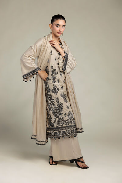 Raw Silk | Beige Solid Pants | GBP 20.00