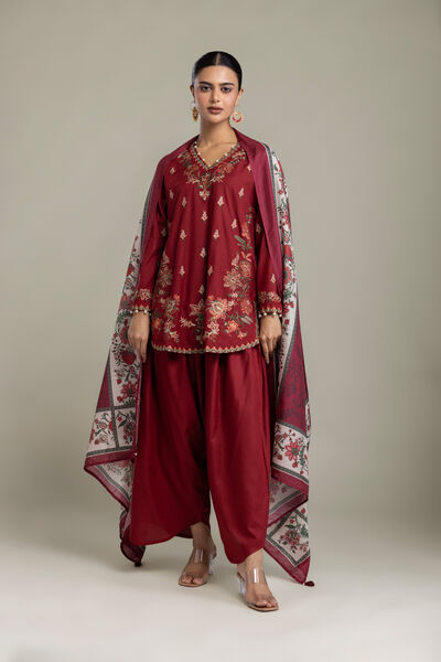 Embroidered | Raw Silk | Solid Silk Pants | GBP 30.00