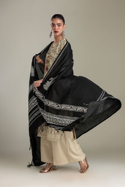 Embroidered | Rashmina Acrylic | Black Rashmina Shawl | GBP 30.00