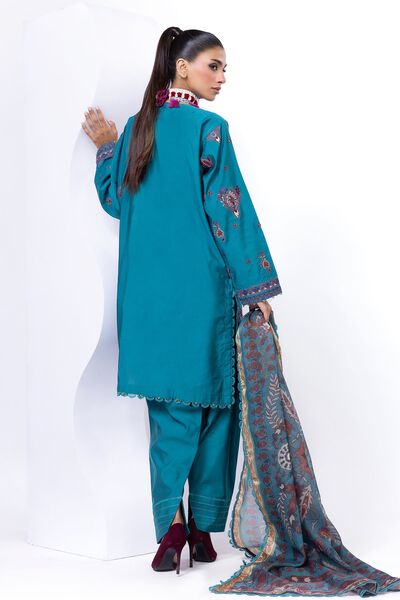 Embroidered | Dull Raw Silk | Tailored 3 Piece | GBP 60.00