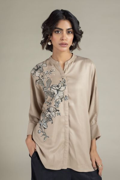 Embroidered | Viscose Crepe | Shirt | GBP 25.00