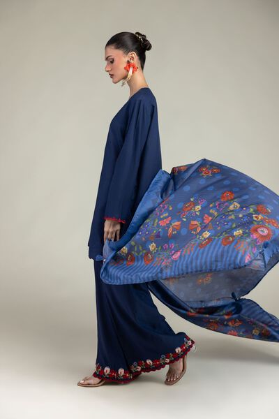 Embroidered | Raw Silk | Pants | GBP 25.00