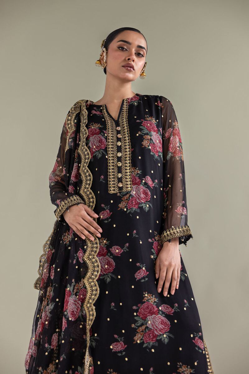Embroidered | Chiffon | Floral 3-Piece Set | null