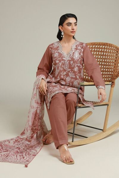 Embroidered | Cambric | Fabrics 3 Piece | GBP 22.50