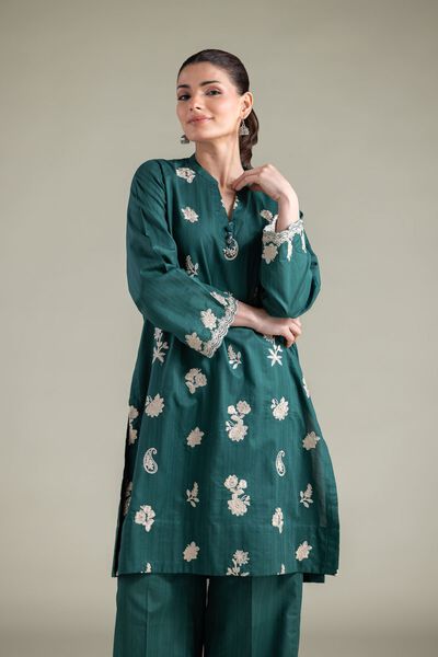 Embroidered | Cotton Dobby | Floral Tassel Kurta | GBP 9.00