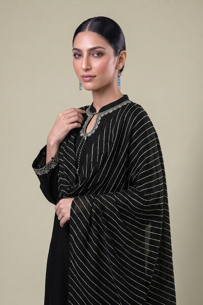 Embroidered | Light Khaddar | Black Khaddar Dupatta | GBP 30.00