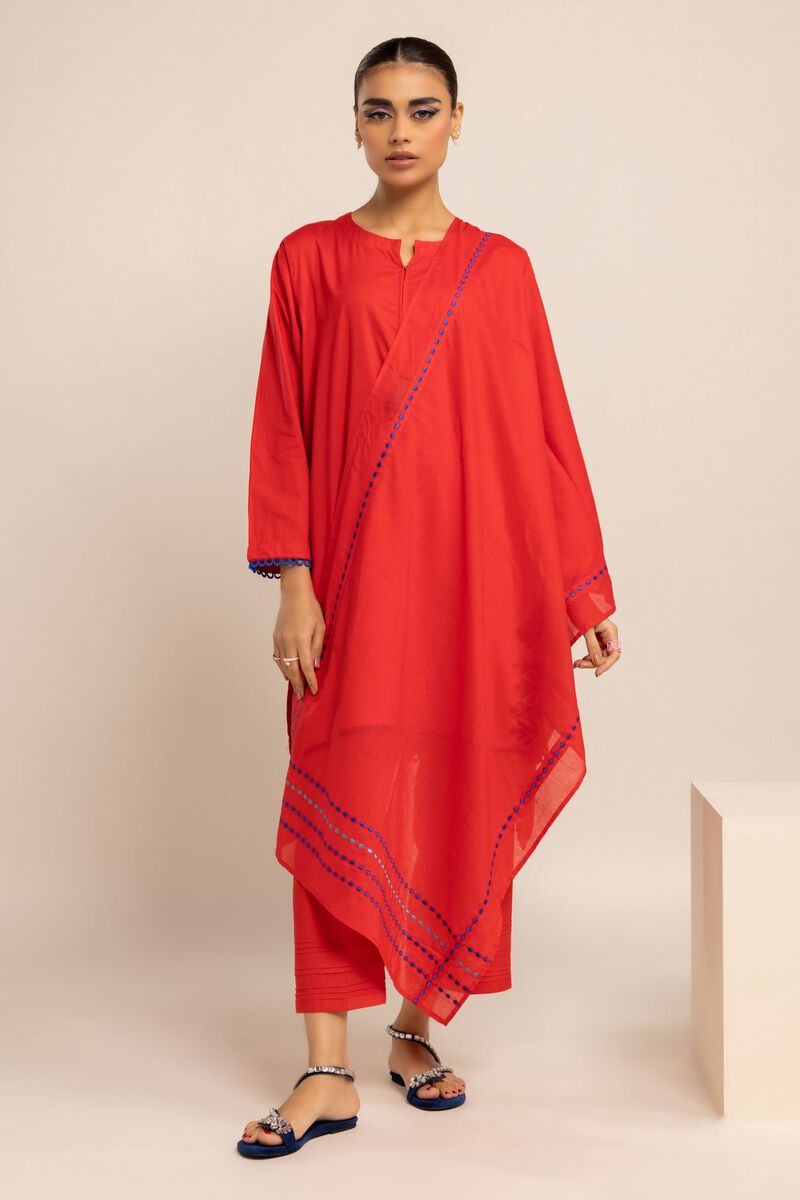 Dyed Embroidered | Lawn | Stole | Embroidered | null
