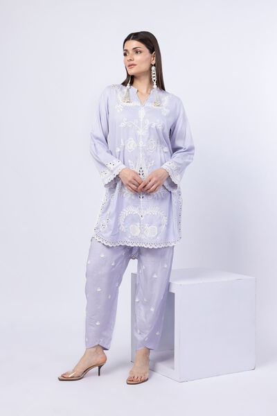 Embroidered | Crosshatch Raw Silk | Kurta | GBP 55.00
