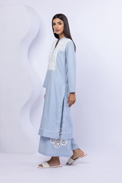 Embroidered | Crosshatch Poplin | Pants | GBP 17.00