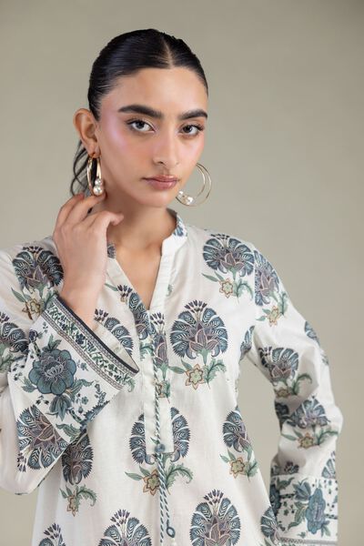 Printed | Cambric | White Printed Kurta | GBP 30.00