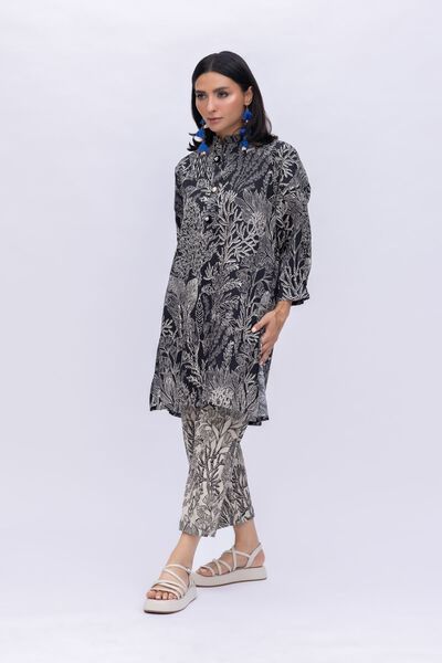 Printed | Ripple Crinkle | Straight Pants | GBP 4.50