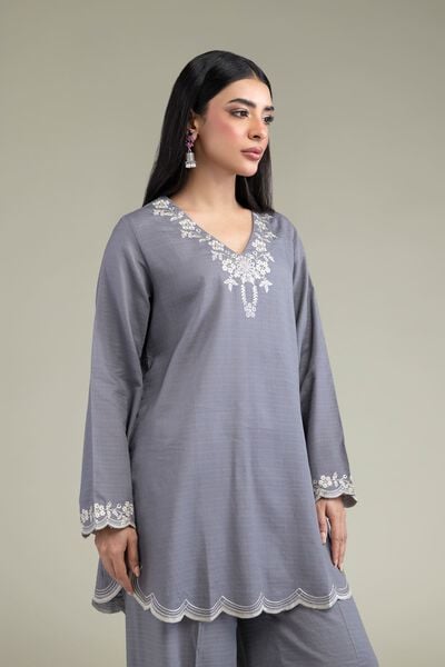 Embroidered | Cotton Dobby | Floral Cotton Kurta | GBP 25.00