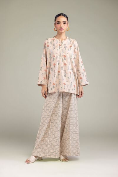 Printed | Cambric | Geometric Beige Pants | GBP 7.50